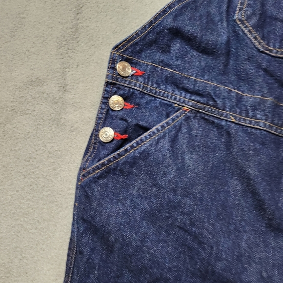 Vintage Classic Women's Denim Short Overalls - Dark Blue Sz Med - Picture 5 of 12